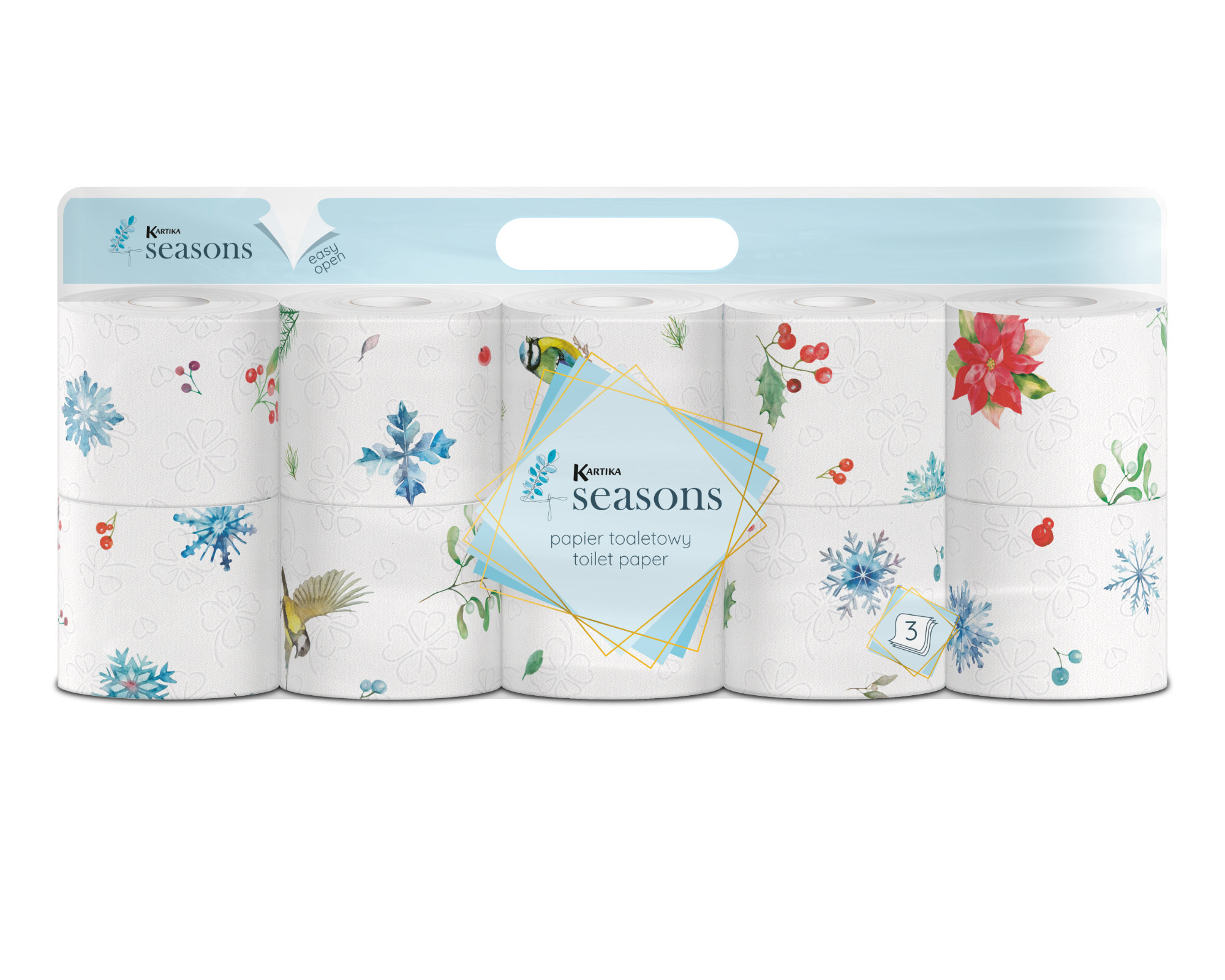 Toilet paper Kartika 4 Seasons Winter 10 rolls 200 sheets 3 ply